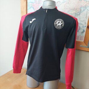 Joma FC Tigers Vancouver Soccer 3/4 Zip Black and Red Pullover Men's Medium